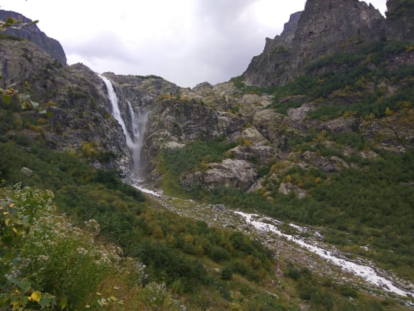 a waterfall near mazeri svanetia