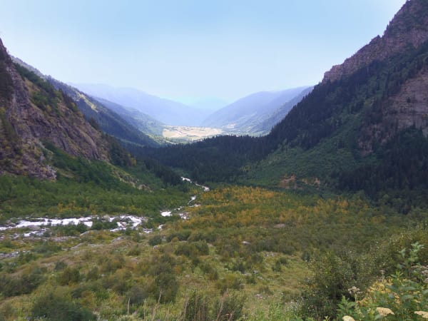 the mountains behind mazeri svanetia