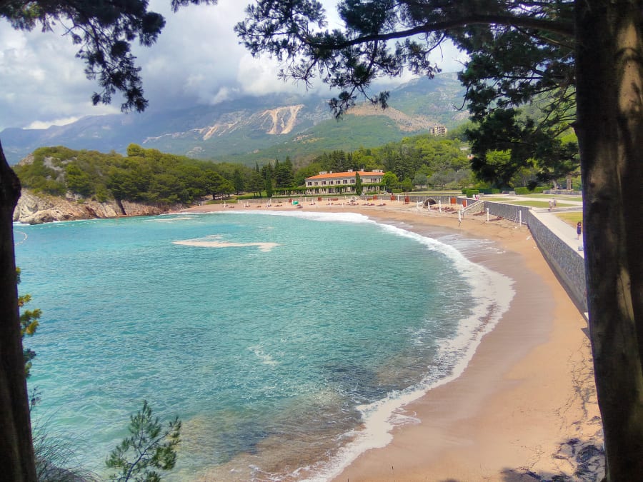 A beach at Sveti Stefan