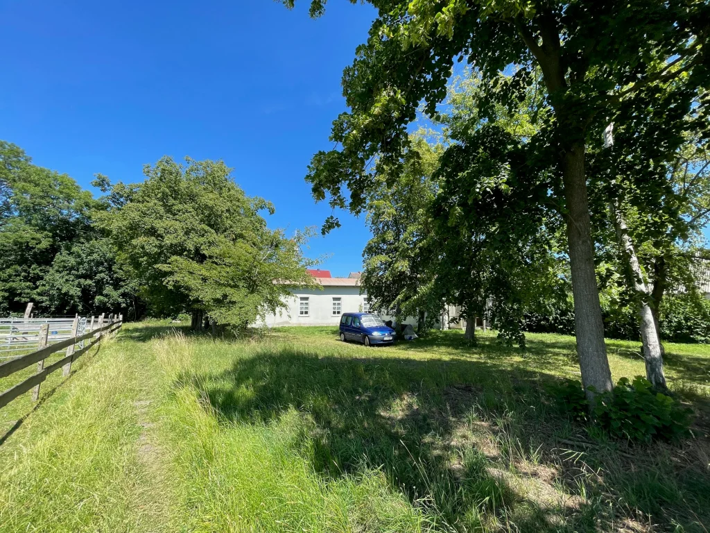 Gartenwiese  an kleinem Naturhafen