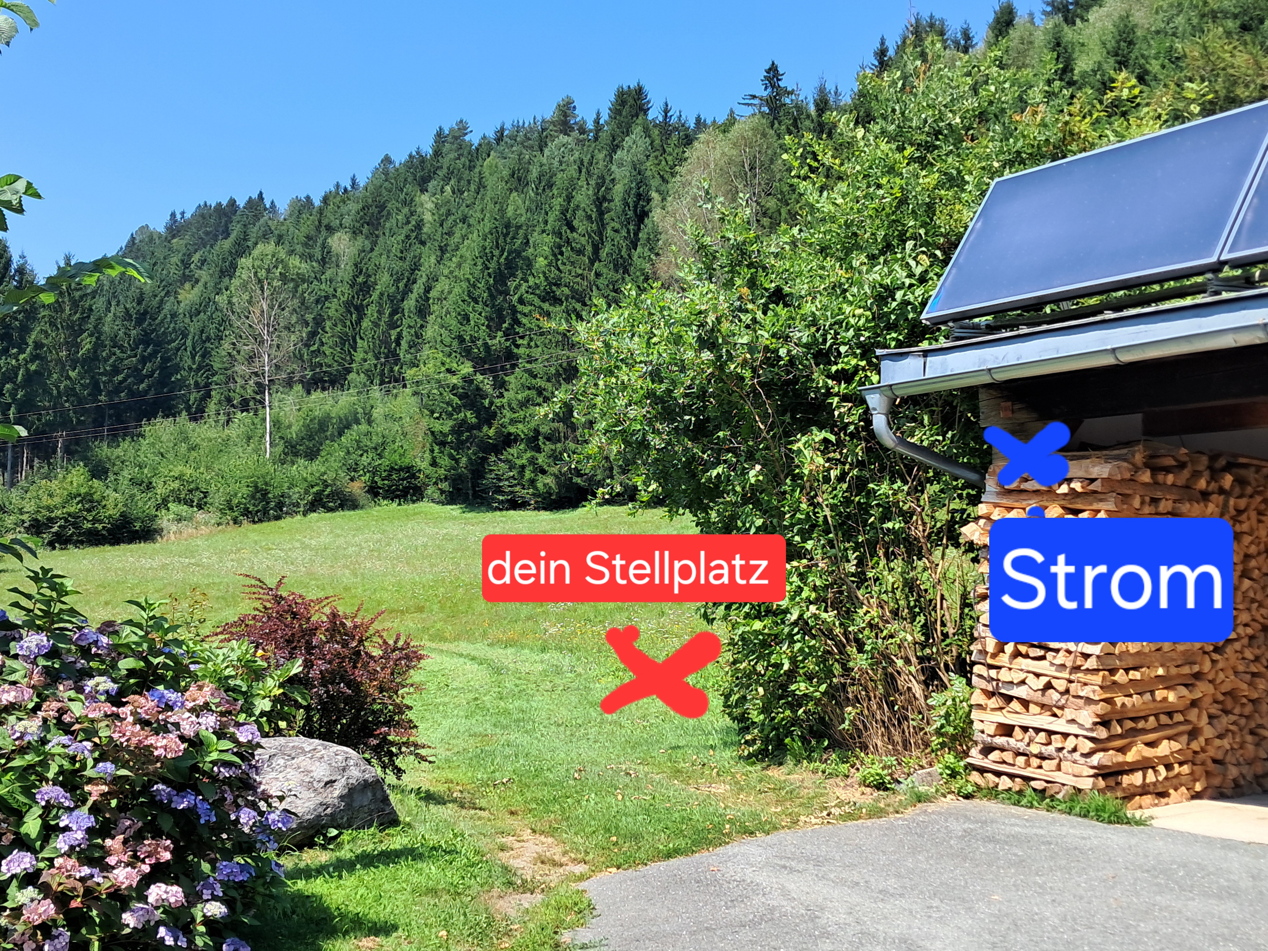 Stellplatz am Land mit Bergpanorama photo 3