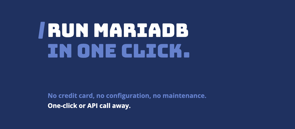 Run mariadb in one click