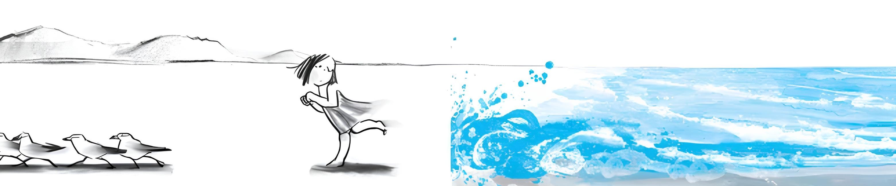 逃離海浪的女孩