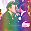 Klaine Wedding Kiss Rainbow Overlay
