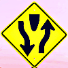 USA Divided Highway Roadsign