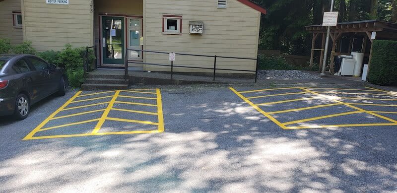 Freshly painted parking lot lines in Burnaby - Northstar Line Painting