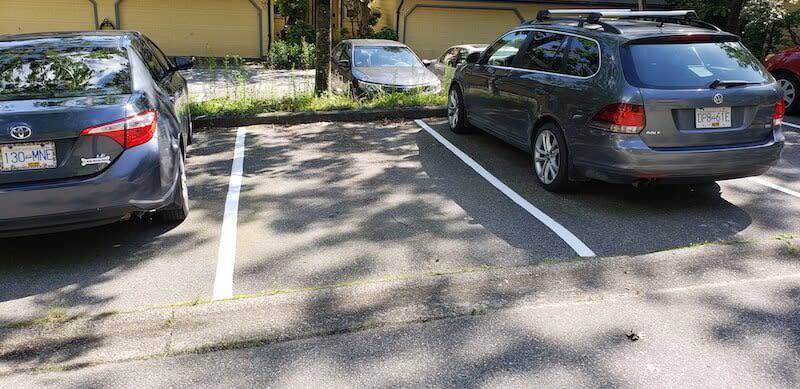 Car park spaces after – Project in Burnaby – Northstar Line Painting Car park spaces after - Project in Burnaby - Northstar Line Painting
