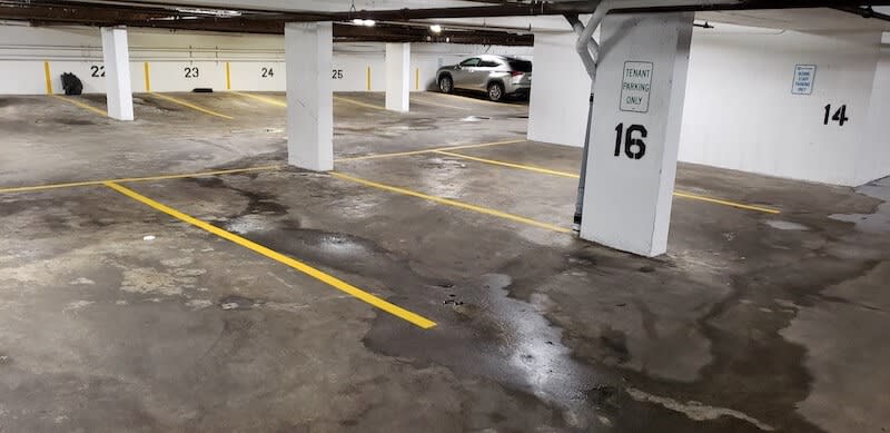 Fresh parking lines looks great, Comox St Vancouver - NorthStar Line Painting