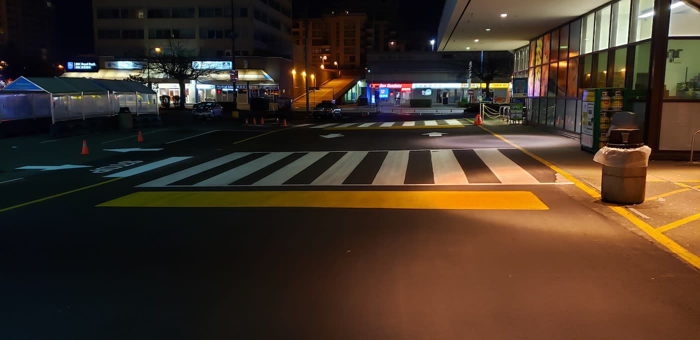 Freshly painted pedestrian walkway - Northstar Line Painting
