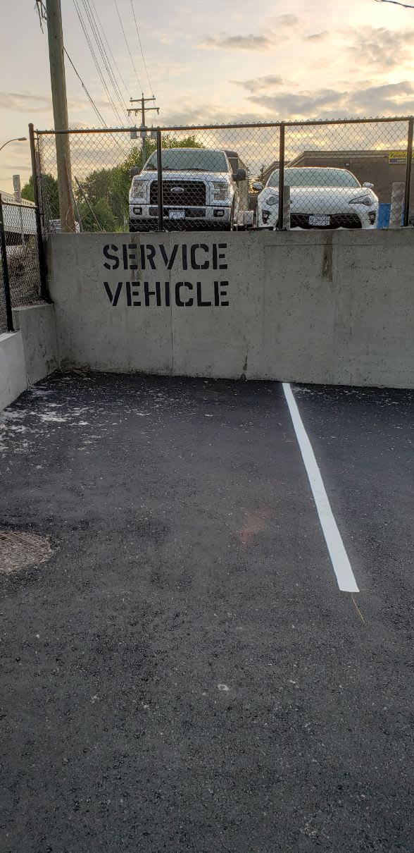 Enterprise parking line paint project 4 Freshly painted parking lines