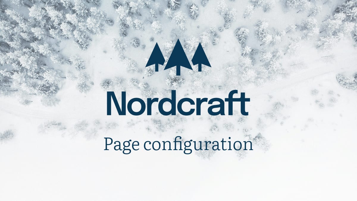 Page configuration | Nordcraft Docs