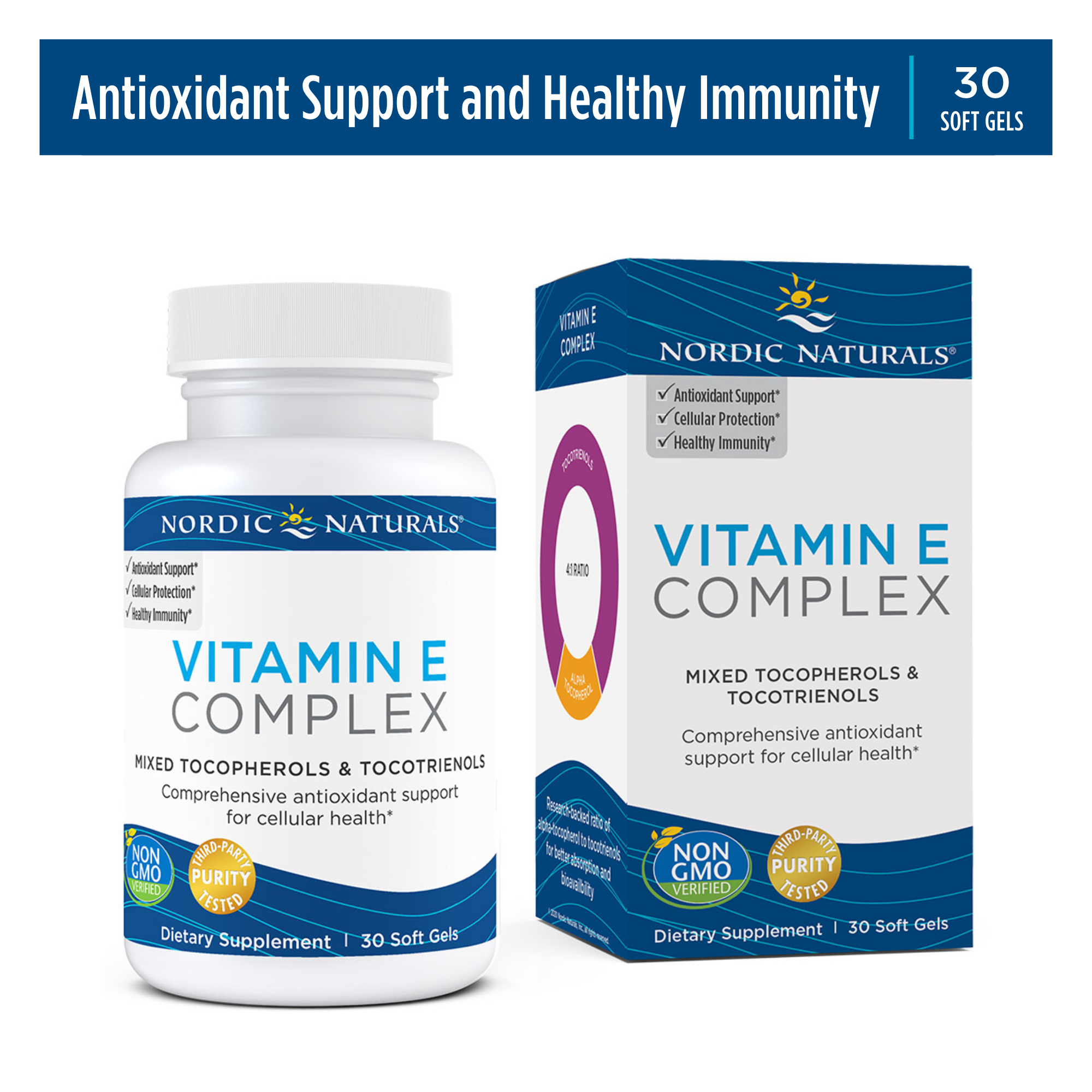 Nordic Naturals Vitamin E Complex Unflavored -- 30 Soft Gels