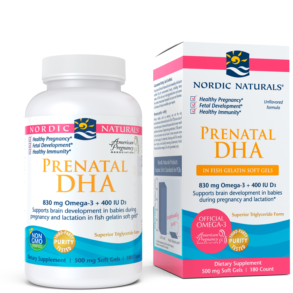 Nordic Naturals DHA Fish Gelatin Prenatal Supplement for Expecting