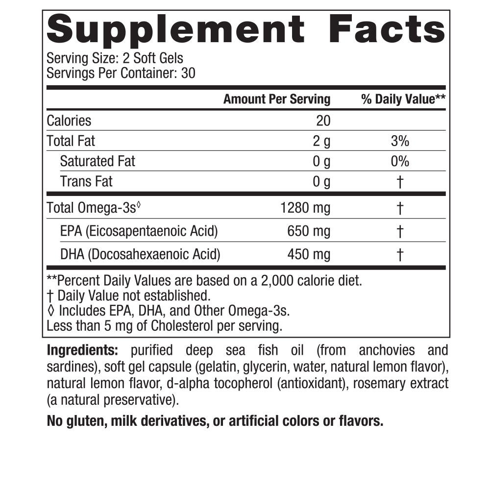 Ultimate Omega, Lemon, 1,280 mg, 120 Soft Gels (640 mg per Soft Gel)