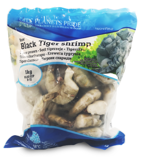 Black Tiger Shrimps, 8/12, 75%  HLSO, EP