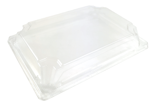 Låg til Sushi tray lille, klar, RPET, snap-on, rektangulær