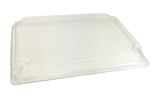 Låg til Sushi tray stor, klar, RPET, snap-on, rektangulær