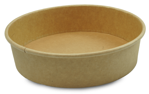 Salatskål rund 1300ml Ø185mmx70mm brun kraft med PE