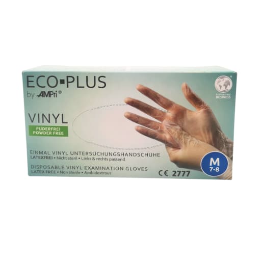 Vinyl Handsker str M, 100stk pr pk