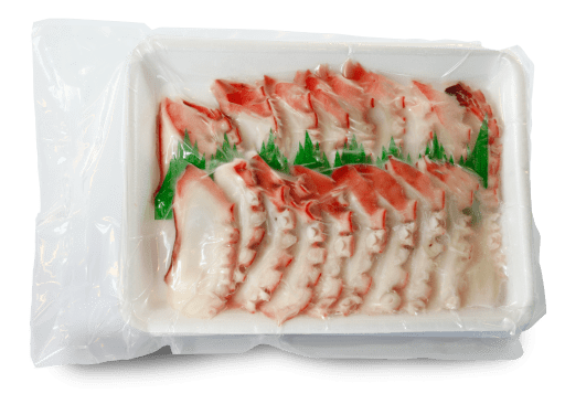 Tako bläckfisk kokt skivad