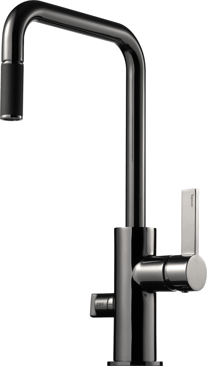 Tapwell ARM887 Black Chrome Kjøkkenkran med Uttrekkbar Hånddusj