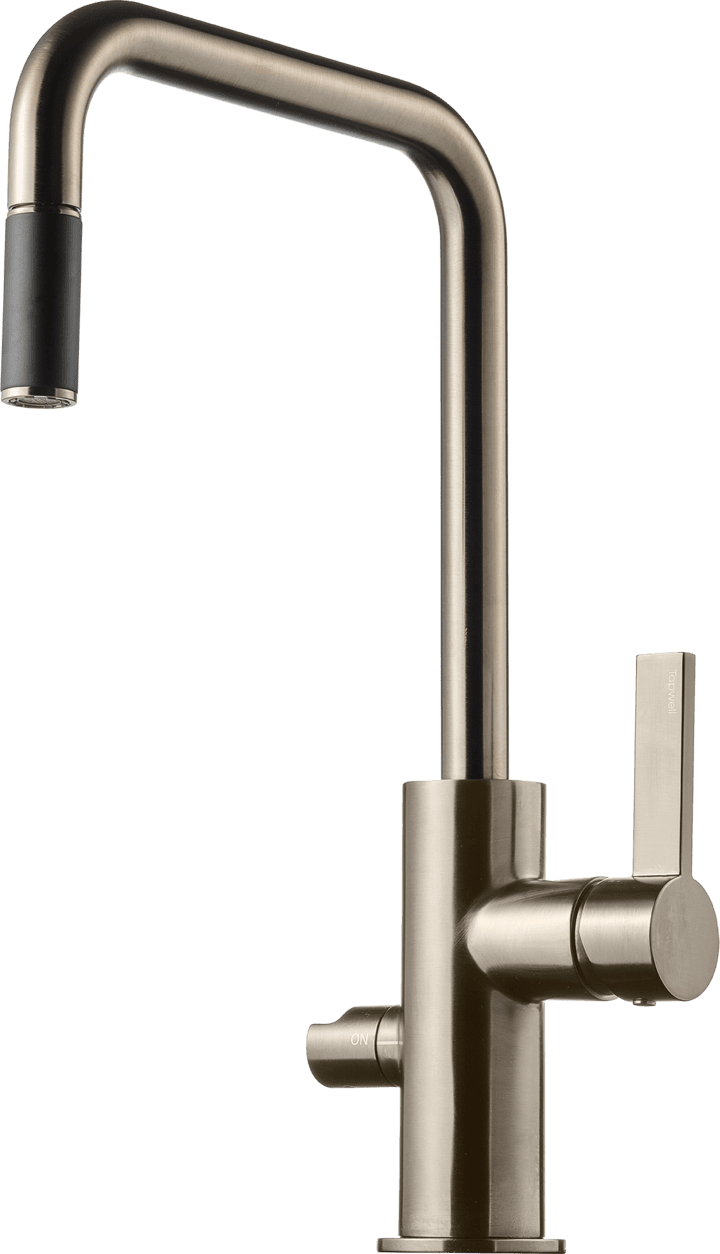 Tapwell ARM887 Brushed Nickel Kjøkkenkran med Uttrekkbar Hånddusj