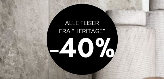 Supersalg med 40% på Heritage fliser