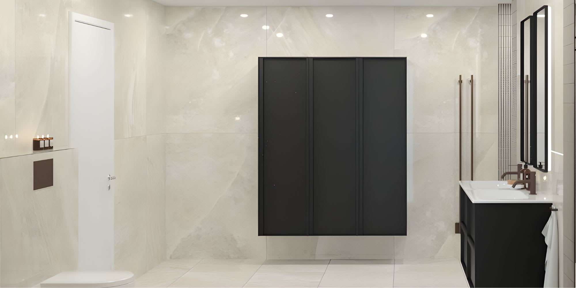 Komplett badrum med kakel och badrumsinredning hos Norfloor.