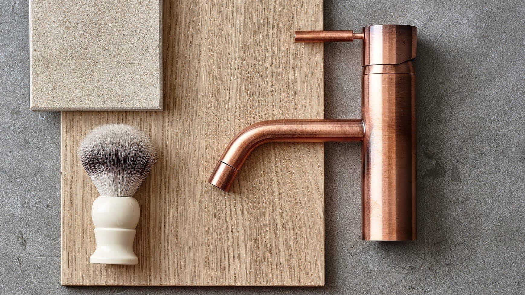 Tapwell servantbatteri i kobber med fliser til.