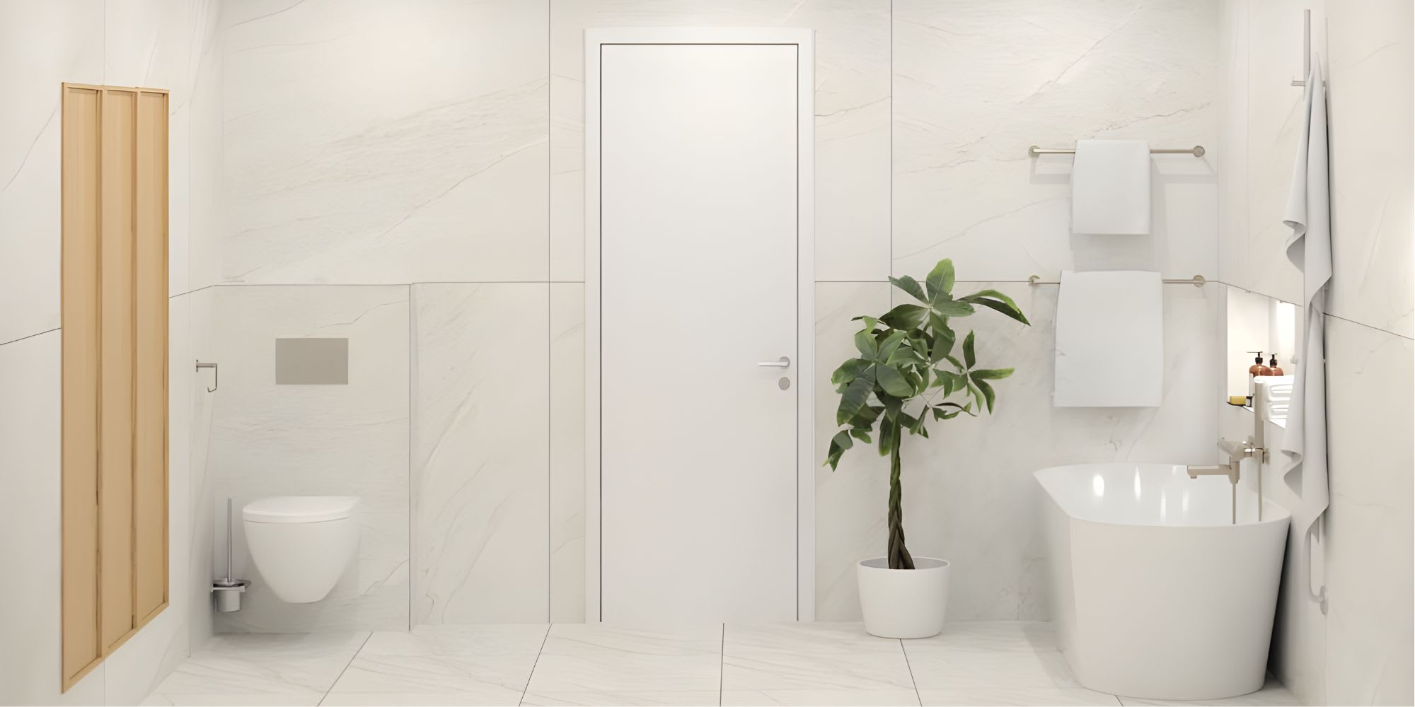 Komplett bad med fliser og baderomsinnredning hos Norfloor.