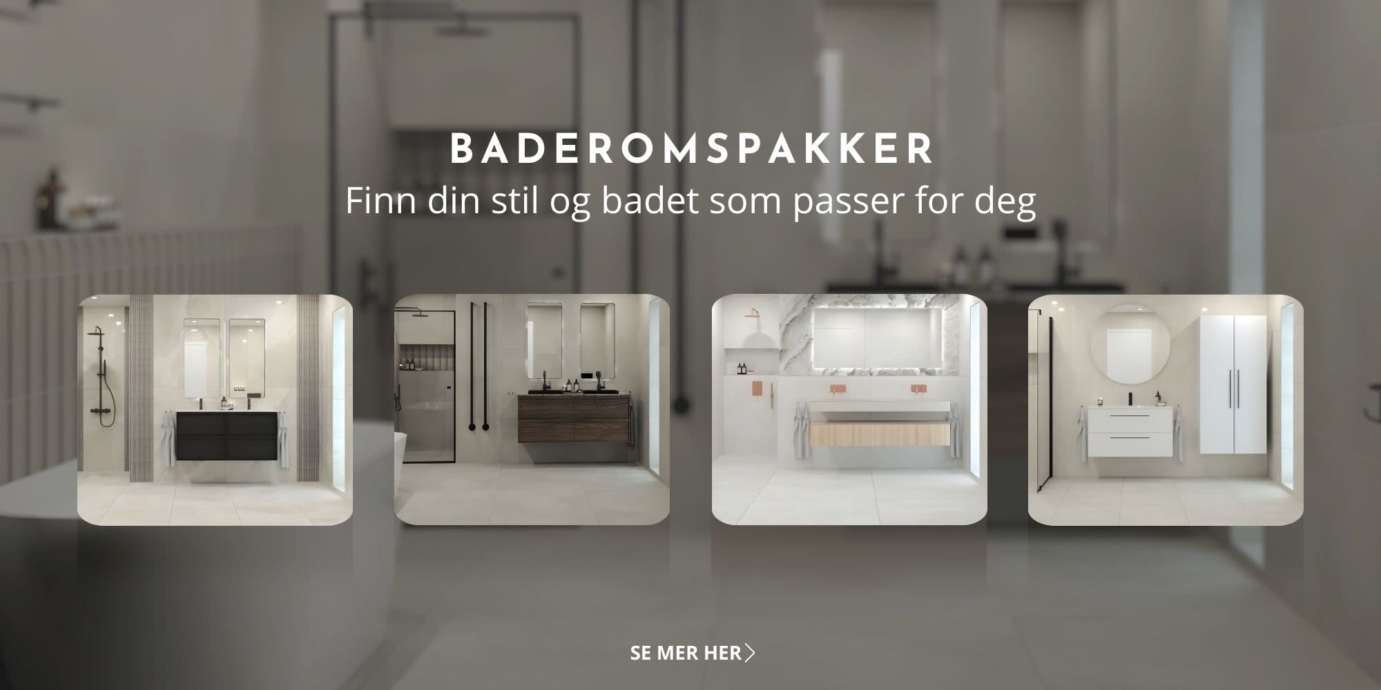 Komplett bad med fliser og baderomsinnredning hos Norfloor.