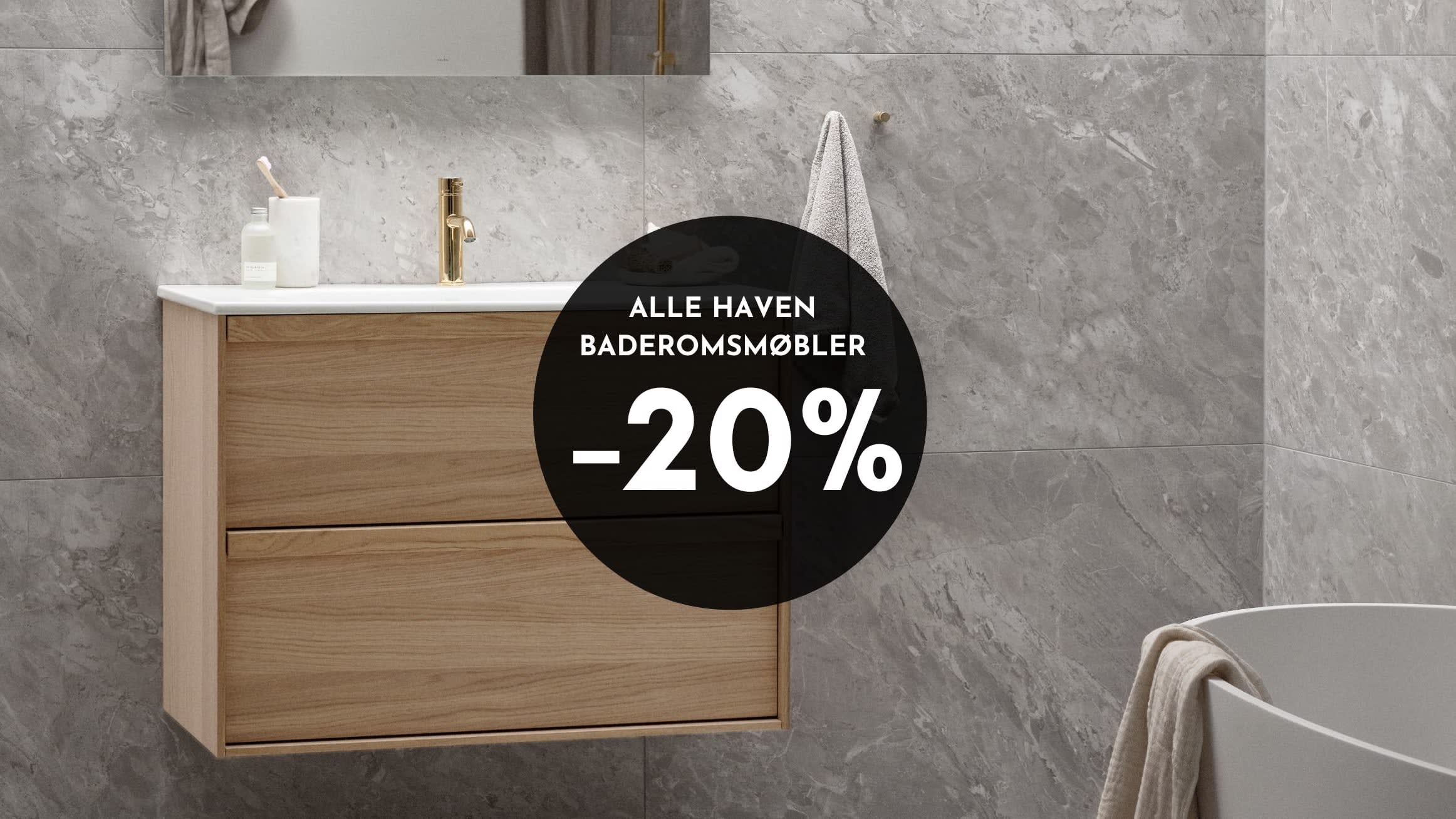 Haven baderomsinnredning på salg med 20% rabatt