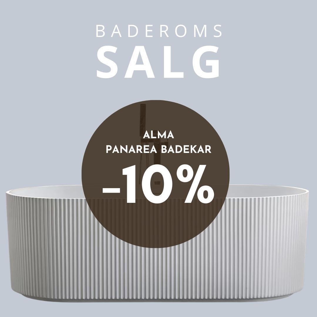 Baderomssalg med tilbud på badekar med riller