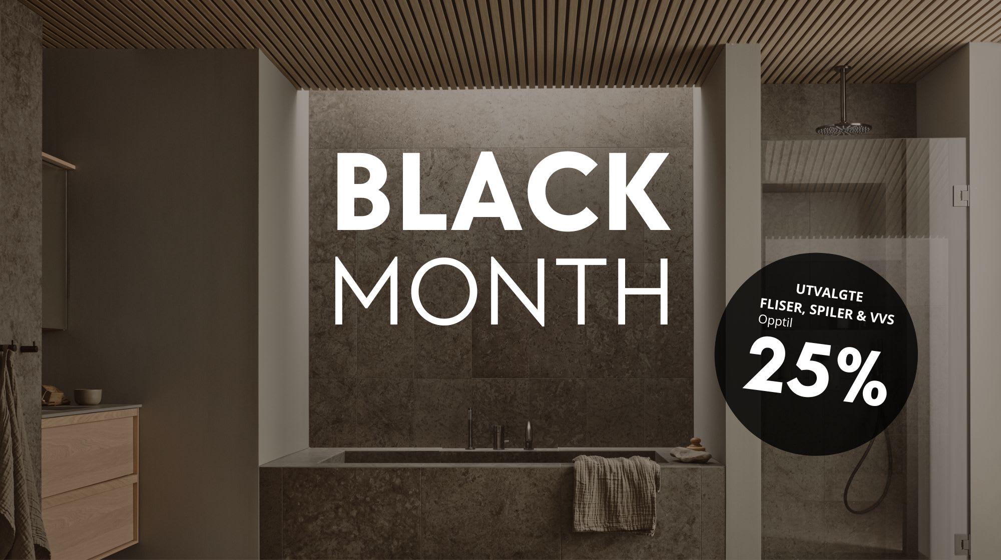 Haven baderomsinnredning og spiler er på Black Month og Black Week salg hos Norfloor