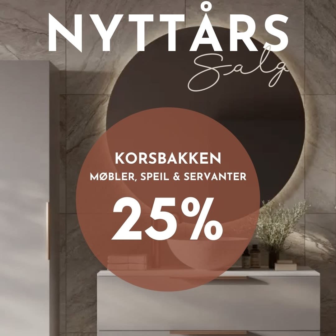 Alma Studio baderomsinnredning med buede linjer og rillet overflate. Speil med bakbelysning, dimmer og anti-dugg-funksjon.