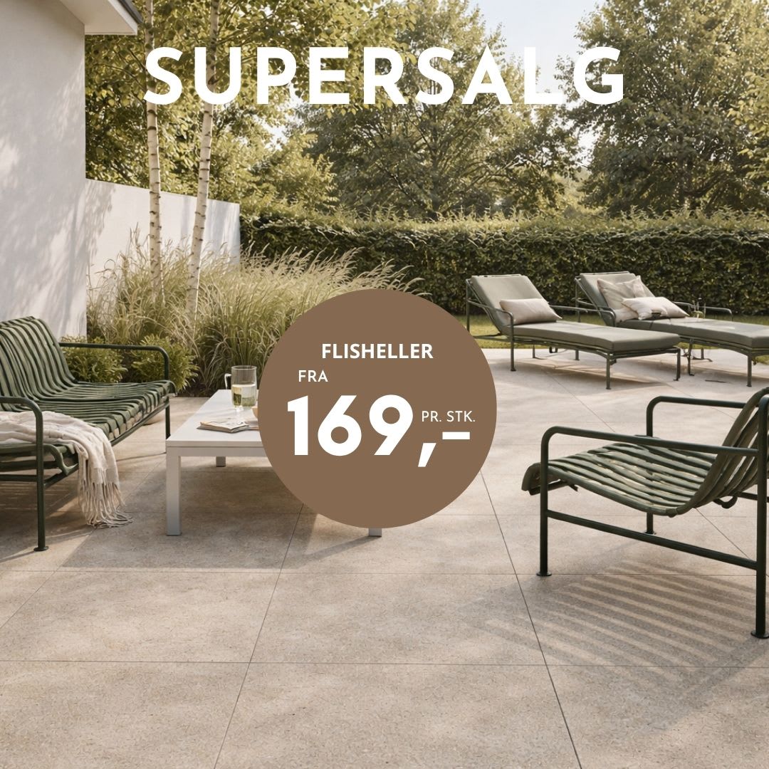 Finn utefliser og flisheller på salg til gode priser