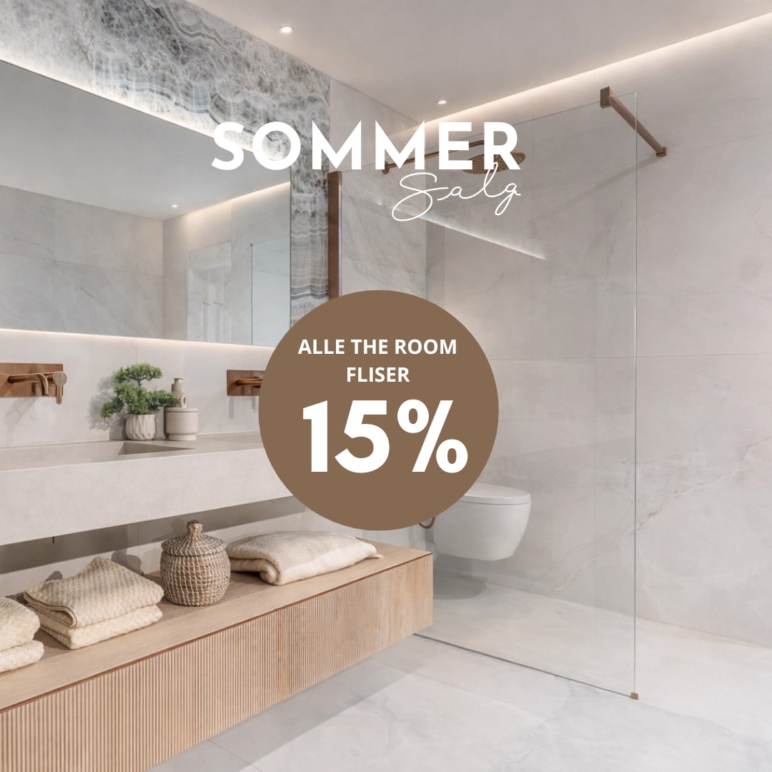 Salg på fliser til baderom og baderomsinnredning i moderne stil hos Norfloor