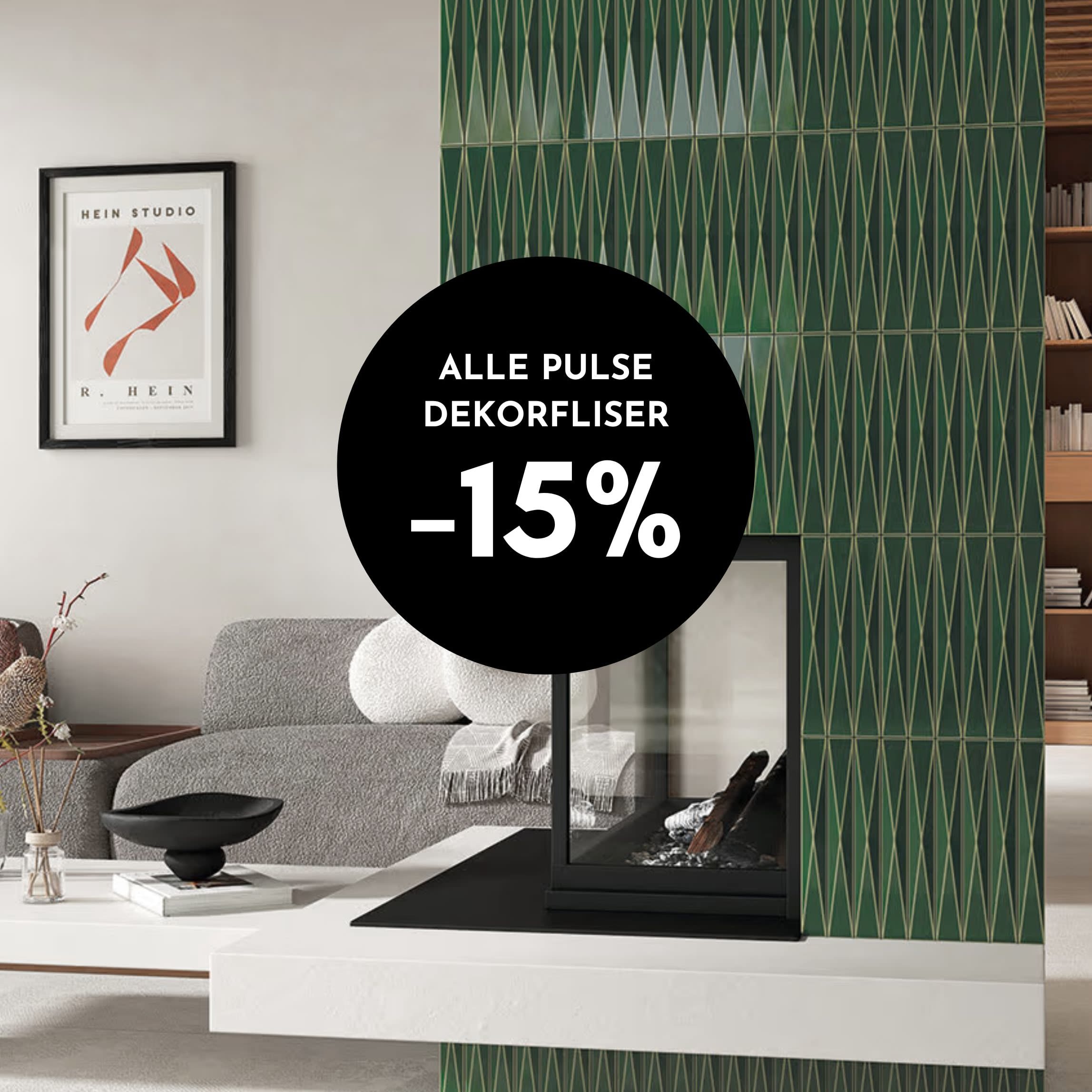 Pulse dekorfliser på peis