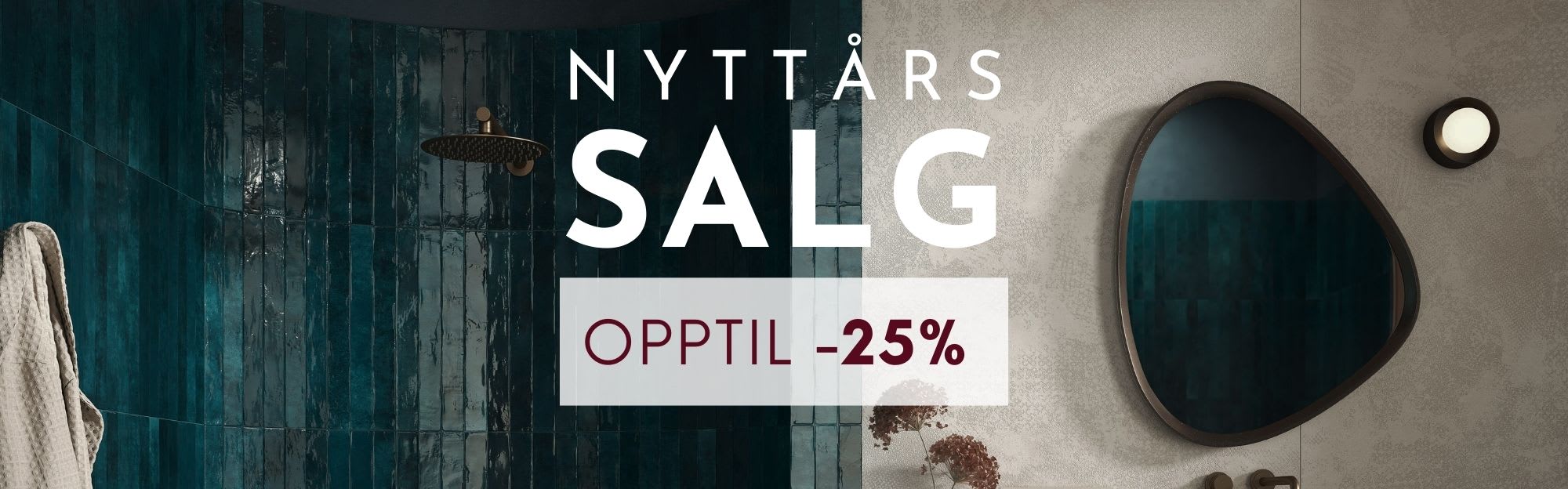 Salg på fliser, dusjer og servantbatterier fra Norfloor