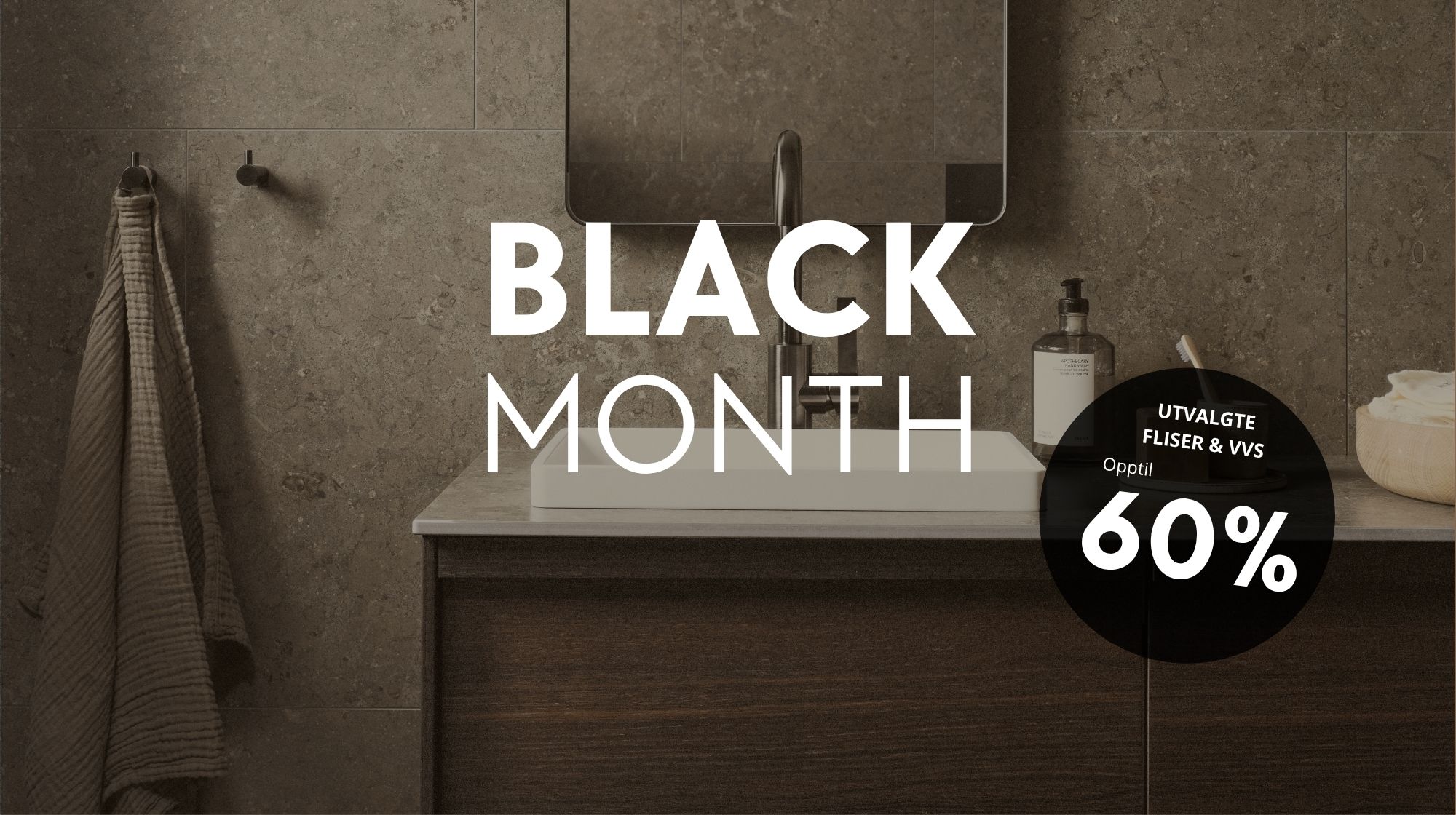 Black Month hos Norfloor – opptil 60 % på utvalgte fliser og VVS