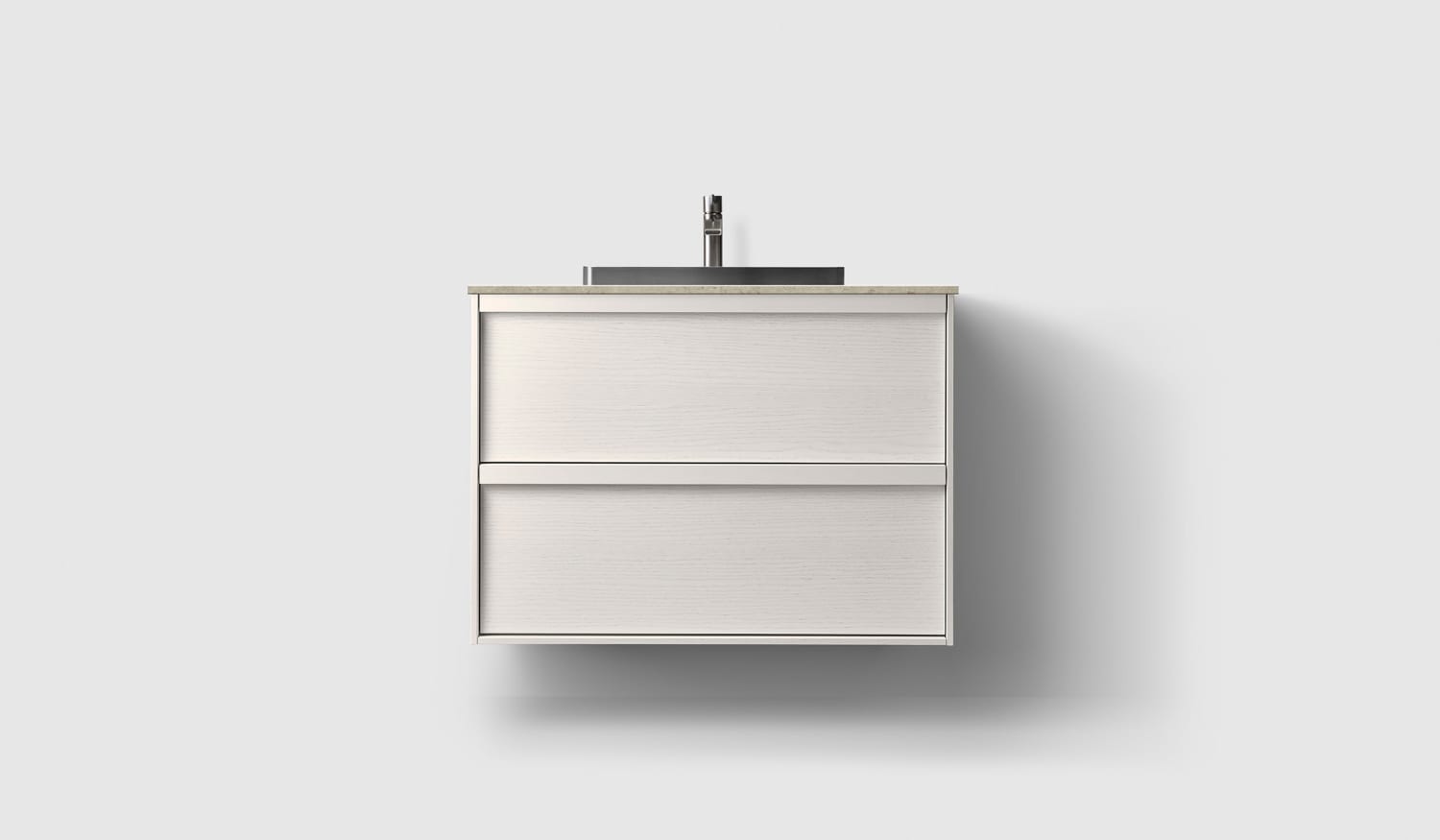 Haven H2 80Cm White Wood Norrv. Light Grey og Servant Stainless