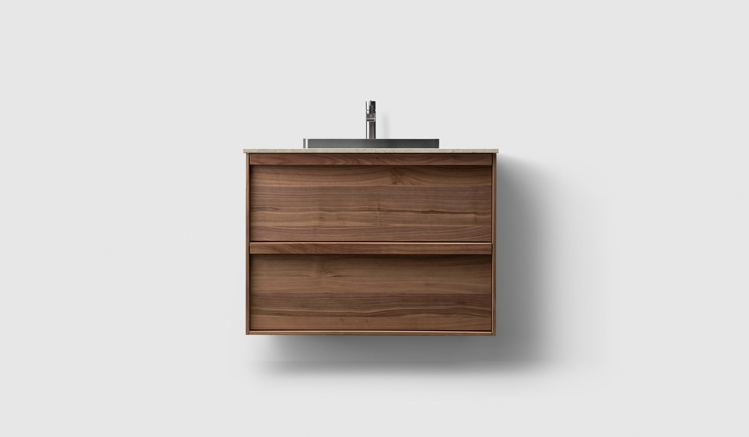 Haven H2 80Cm Walnut Wood Norrv. Light Grey og Servant Stainless