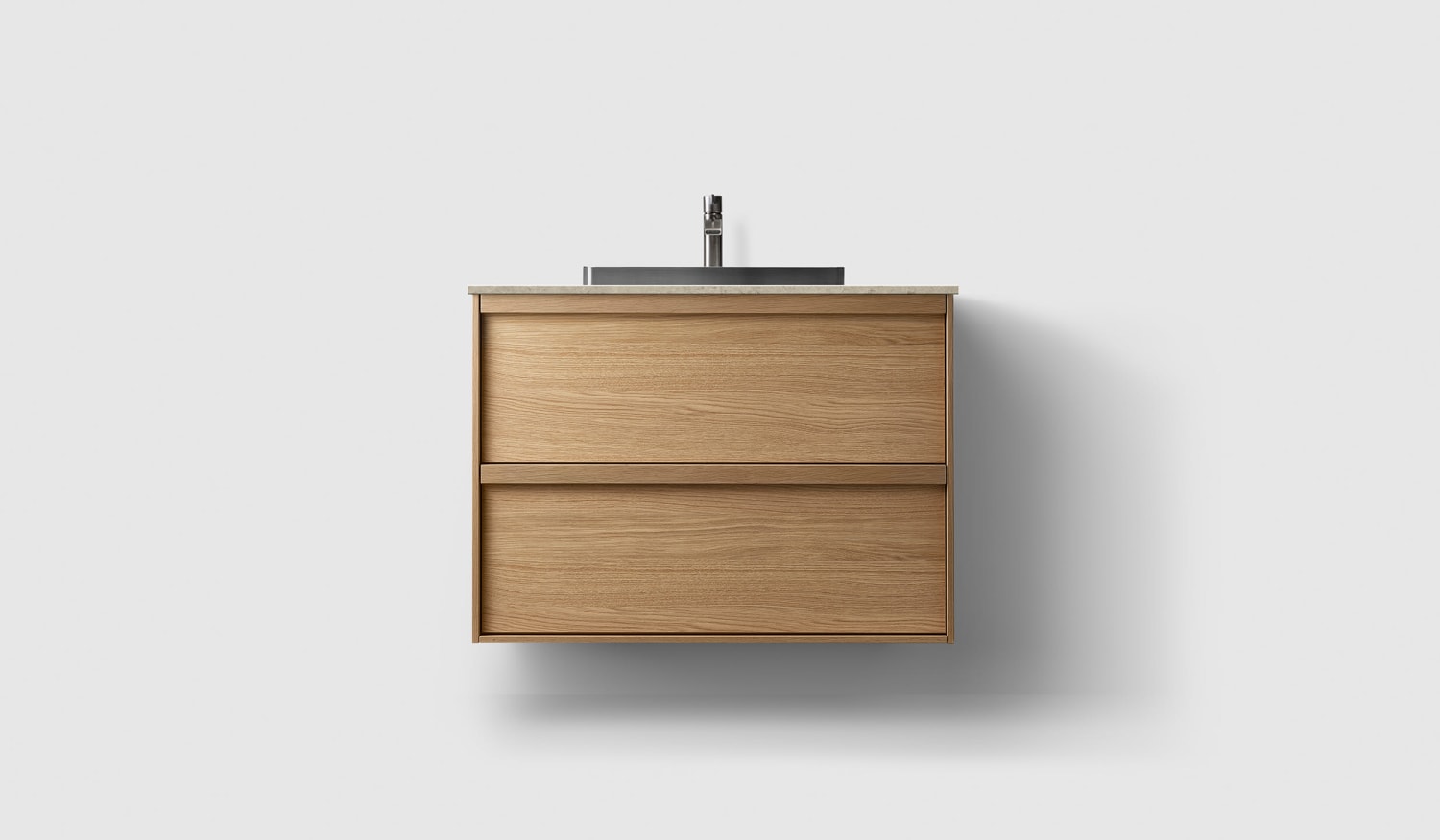 Haven H2 80Cm Oak Wood Norrv. Light Grey og Servant Stainless