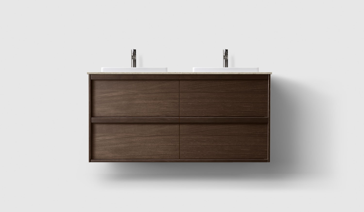 Haven H2 120cm Smoked Oak Wood benkeplate Norrvange Light Grey Servant Solid Surface