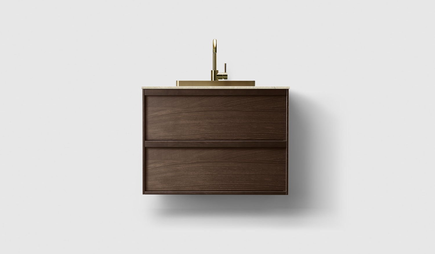 Haven H2 80cm Smoked Oak Wood benkeplate Norrvange Beige Servant Messing