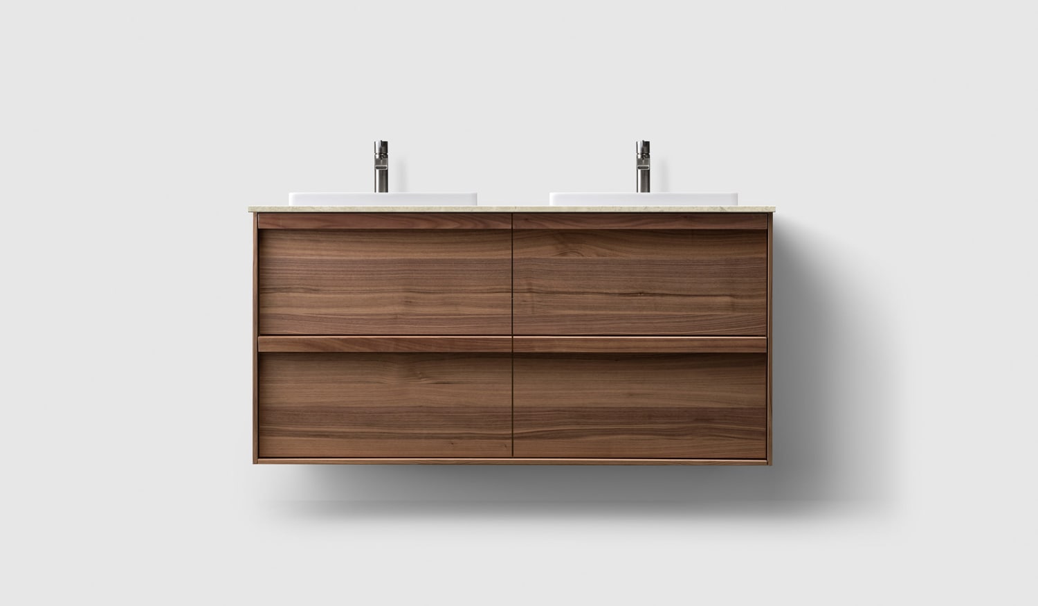 Haven H2 120cm Walnut Wood inkl. benkeplate Norrvange Beige og Servant Solid Surface