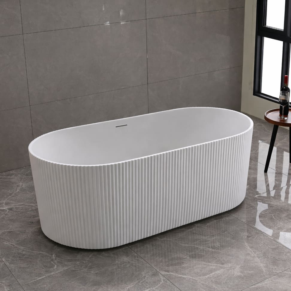 Alma Panarea frittstående badekar med riller