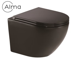 Alma Aquasense Vortex Komplett Vegghengt Toalett Matt Sort
