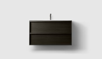 Haven H2 100cm Dark Wood baderomsmøbel med porselensservant