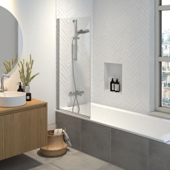 Hooked Badekarvegg 75cm, Krom